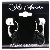 Mi Amore Dangle-Earrings Black/Silver-Tone