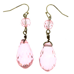 Mi Amore Dangle-Earrings Pink/Gold-Tone