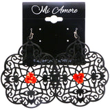 Mi Amore Rose Dangle-Earrings Black/Red