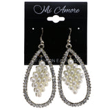 Mi Amore Dangle-Earrings White/Silver-Tone