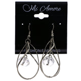 Mi Amore Dangle-Earrings Silver-Tone/Clear