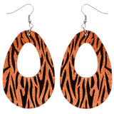 Mi Amore Zebra Stripe Dangle-Earrings Orange/Black