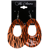 Mi Amore Zebra Stripe Dangle-Earrings Orange/Black
