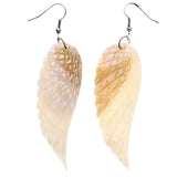 Mi Amore Angel Wings Dangle-Earrings White/Brown