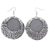 Mi Amore Glitter Dangle-Earrings Silver-Tone