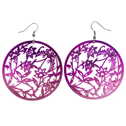 Mi Amore Ombre Flower Dangle-Earrings Purple & Pink