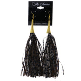 Mi Amore Cheetah Print Dangle-Earrings Gray/Gold-Tone