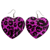 Mi Amore Cheetah Print Dangle-Earrings Purple/Black