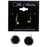 Mi Amore Dangle-Earrings Black/Gold-Tone