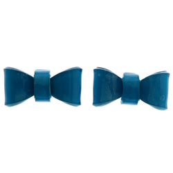 Mi Amore Bow Stud-Earrings Blue
