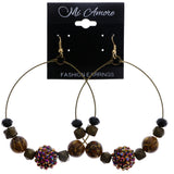 Mi Amore AB Finish Dangle-Earrings Gold-Tone/Purple