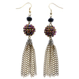 Mi Amore AB Finish Dangle-Earrings Gold-Tone/Purple