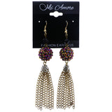 Mi Amore AB Finish Dangle-Earrings Gold-Tone/Purple