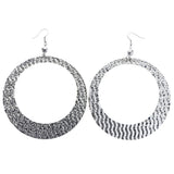 Mi Amore Textured Dangle-Earrings Silver-Tone