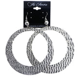 Mi Amore Textured Dangle-Earrings Silver-Tone