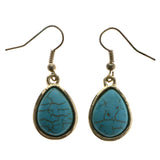 Mi Amore Teardrop Dangle-Earrings Blue/Gold-Tone