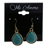 Mi Amore Teardrop Dangle-Earrings Blue/Gold-Tone