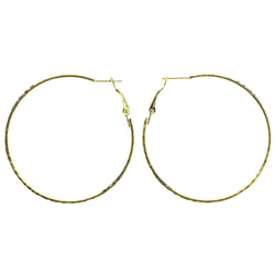 Mi Amore Textured Hoop-Earrings Gold-Tone