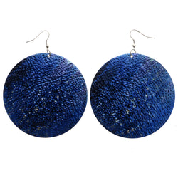 Mi Amore Textured Dangle-Earrings Blue/Black