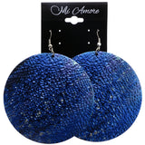 Mi Amore Textured Dangle-Earrings Blue/Black