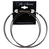 Mi Amore Antiqued Hoop-Earrings Silver-Tone