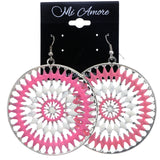 Mi Amore Dangle-Earrings Silver-Tone/Pink