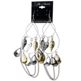 Mi Amore Leaf Dangle-Earrings Silver-Tone/Gold-Tone