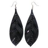 Mi Amore Leaf Dangle-Earrings Black