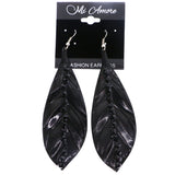 Mi Amore Leaf Dangle-Earrings Black