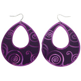 Mi Amore Swirly Line Dangle-Earrings Purple