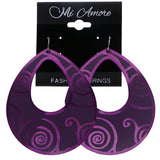 Mi Amore Swirly Line Dangle-Earrings Purple