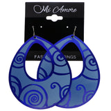 Mi Amore Swirly Line Dangle-Earrings Blue