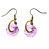 Mi Amore AB Finish Dangle-Earrings Purple/Gold-Tone