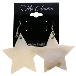 Mi Amore Star Dangle-Earrings White