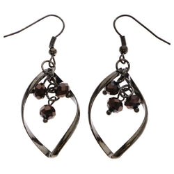 Mi Amore Faceted Dangle-Earrings Silver-Tone/Black