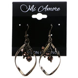 Mi Amore Faceted Dangle-Earrings Silver-Tone/Black