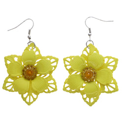 Mi Amore Flower Dangle-Earrings Yellow
