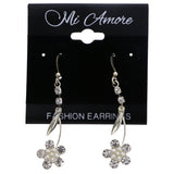 Mi Amore Flower Dangle-Earrings Silver-Tone/White