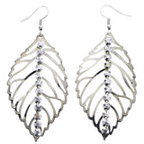 Mi Amore Leaf Dangle-Earrings Silver-Tone