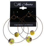 Mi Amore Antiqued Flower Dangle-Earrings Yellow & Gold-Tone