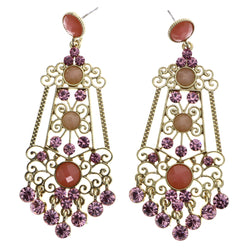 Mi Amore Drop-Dangle-Earrings Gold-Tone/Pink