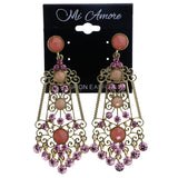 Mi Amore Drop-Dangle-Earrings Gold-Tone/Pink