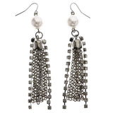 Mi Amore Dangle-Earrings Silver-Tone/White