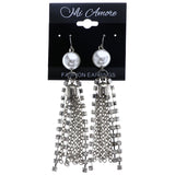 Mi Amore Dangle-Earrings Silver-Tone/White