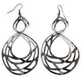 Mi Amore Dangle-Earrings Black/Silver-Tone