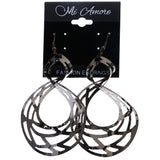 Mi Amore Dangle-Earrings Black/Silver-Tone