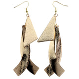 Mi Amore Textured Dangle-Earrings Gold-Tone