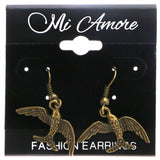 Mi Amore Antiqued Bird Dangle-Earrings Gold-Tone