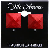 Mi Amore Faceted Stud-Earrings Red