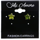 Mi Amore Star Stud-Earrings Green/Silver-Tone